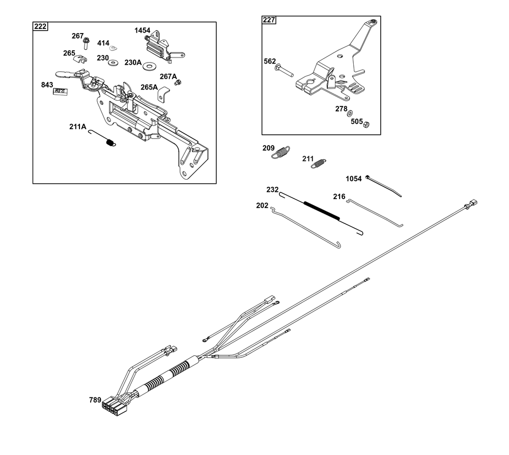 Controls Group Diagram and Parts List for 543477-3213-J1 400000 - 699999 Briggs and Stratton Engine